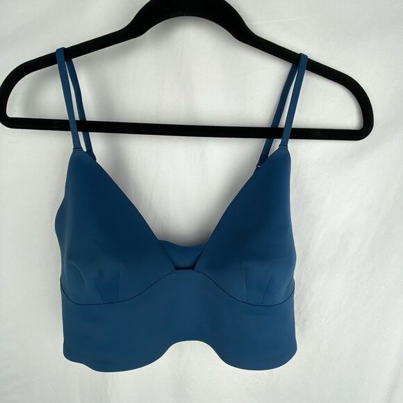 Free People Intimately Womens Size L Exotic Aqua Sage Longline Bralette Stretch - Picture 1 of 9